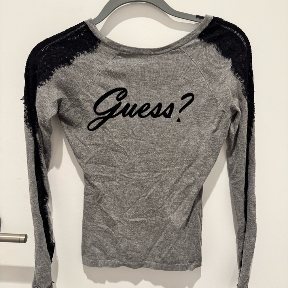 Guess Vintage Gray and Black Top